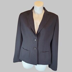 Ann Taylor Loft Blazer Jacket Size 2 Solid Black Two-Button Stretch